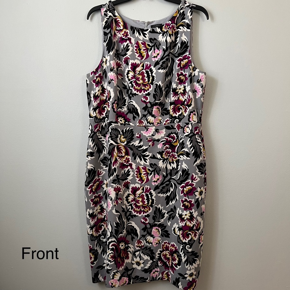 Ann Taylor Factory Gray Floral Sheath Dress (14)
